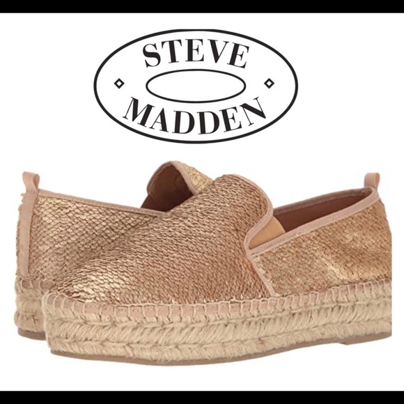Steve Madden Shoes - New Steve Madden Poppi sequin espadrille champagne